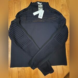 Helmut Lang Black Mesh Detail Sweater